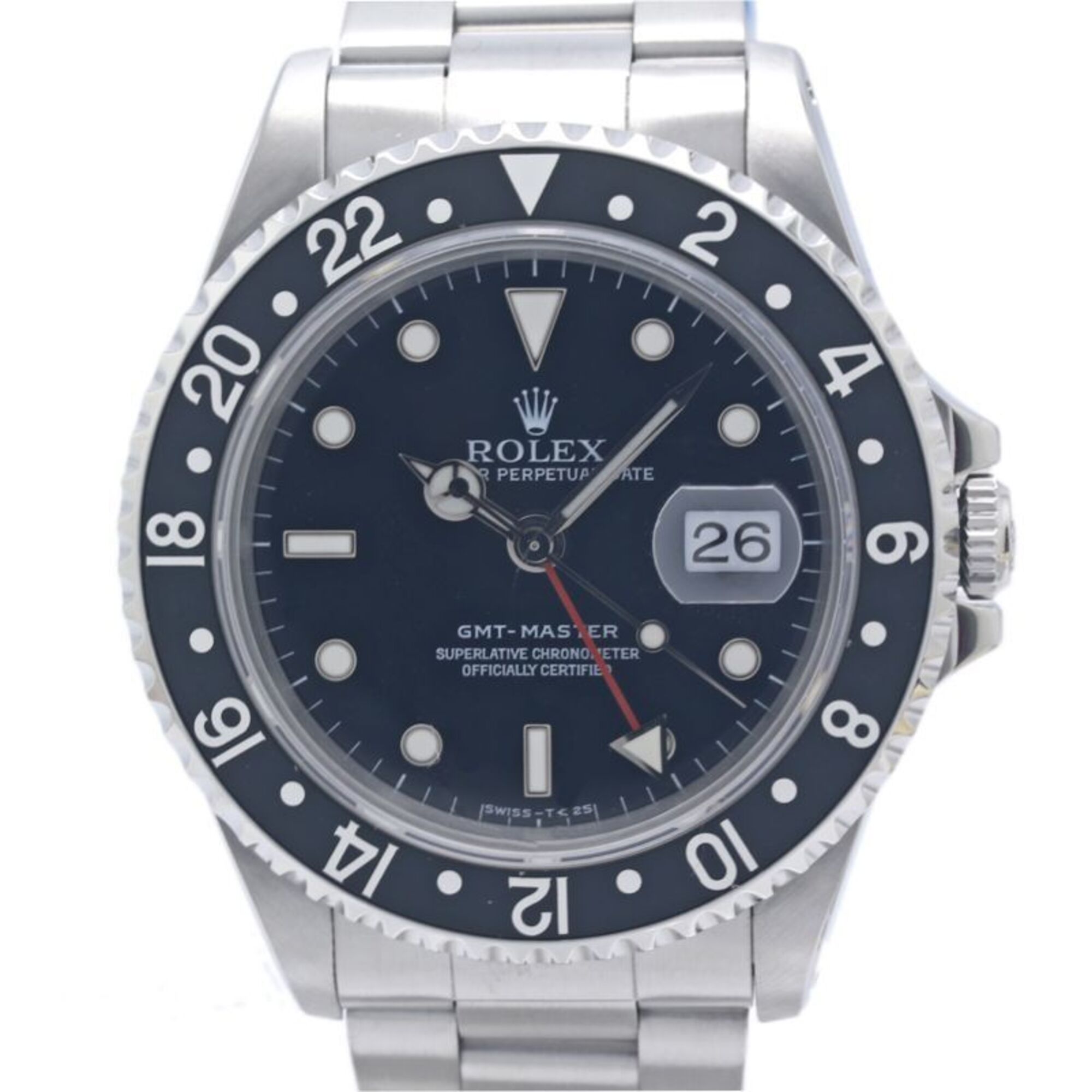 ROLEX GMT-Master II Single Buckle 16700 All Tritium Men\'s Watch SS 40372
