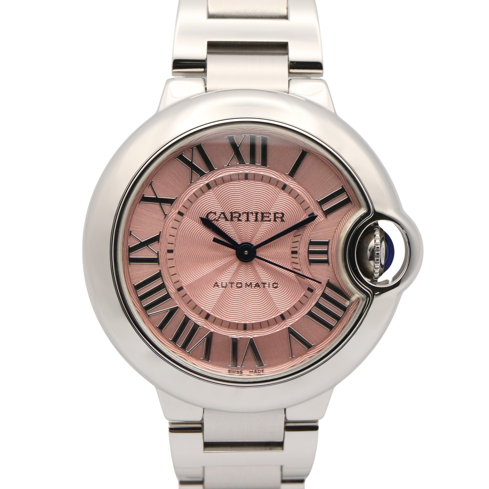 Cartier Ballon Bleu 33mm Watch, Stainless Steel, Ladies, Pink Tone, W6920100