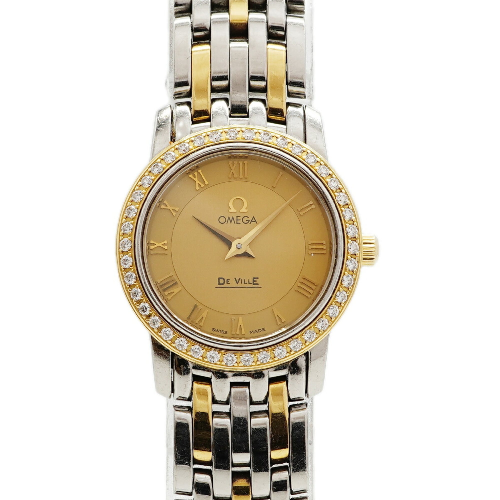 Omega De Ville Prestige Diamond 413.25.22.60.08.001 Gold Dial Women\'s Watch