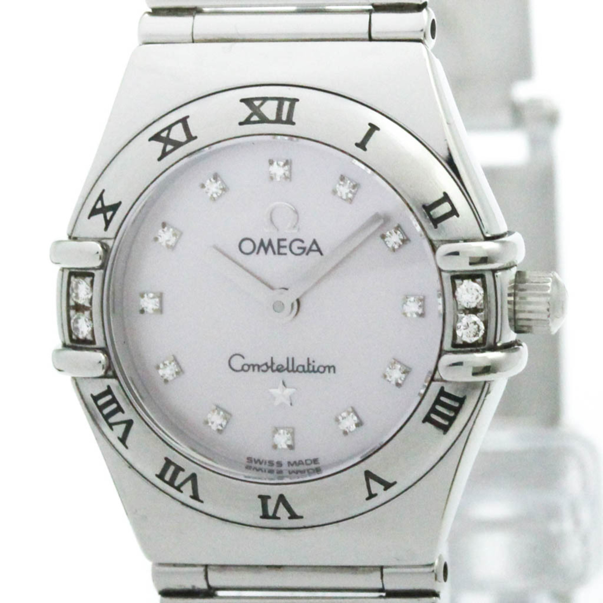 OMEGA Constellation Diamond MOP Dial Ladies Quartz Steel Watch 1567.66 Polished