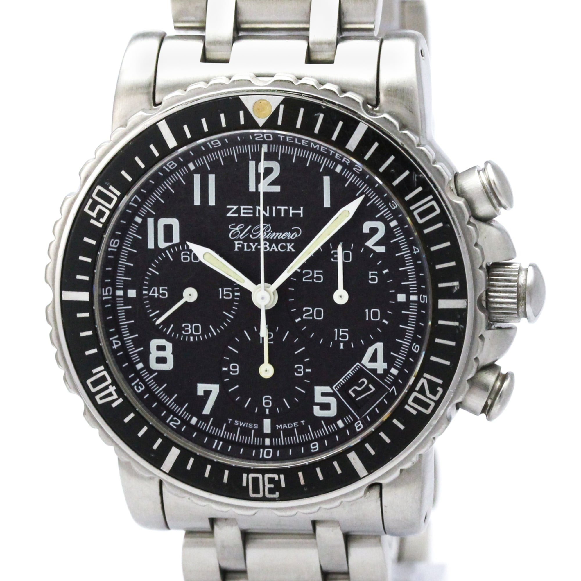 ZENITH Rainbow Flyback El Primero Steel Watch 01/02.0470.405 Polished