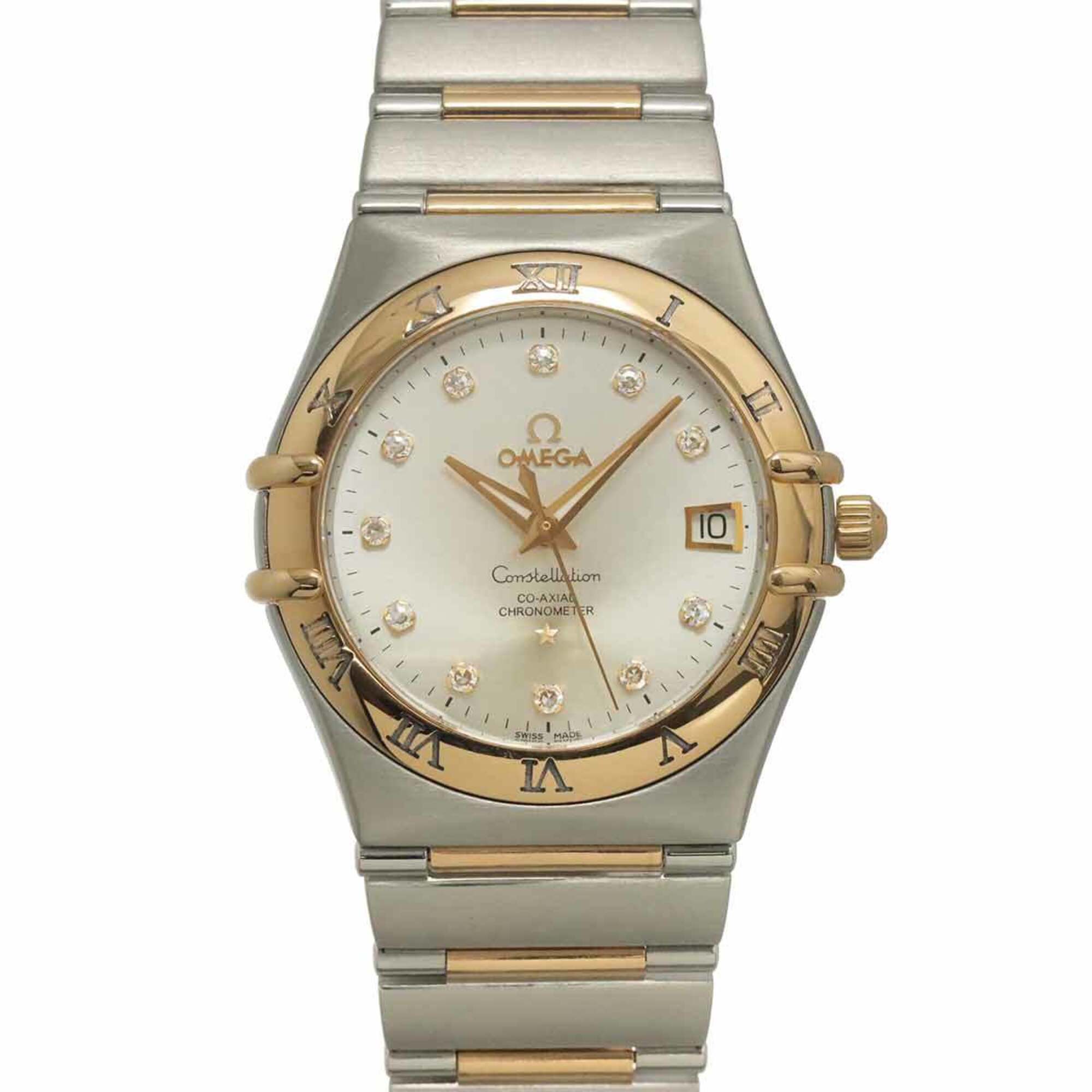 Omega Constellation Two-Tone 111 20 36 52 001 160th Anniversary 11P Diamond Men\'s Watch Date Silver