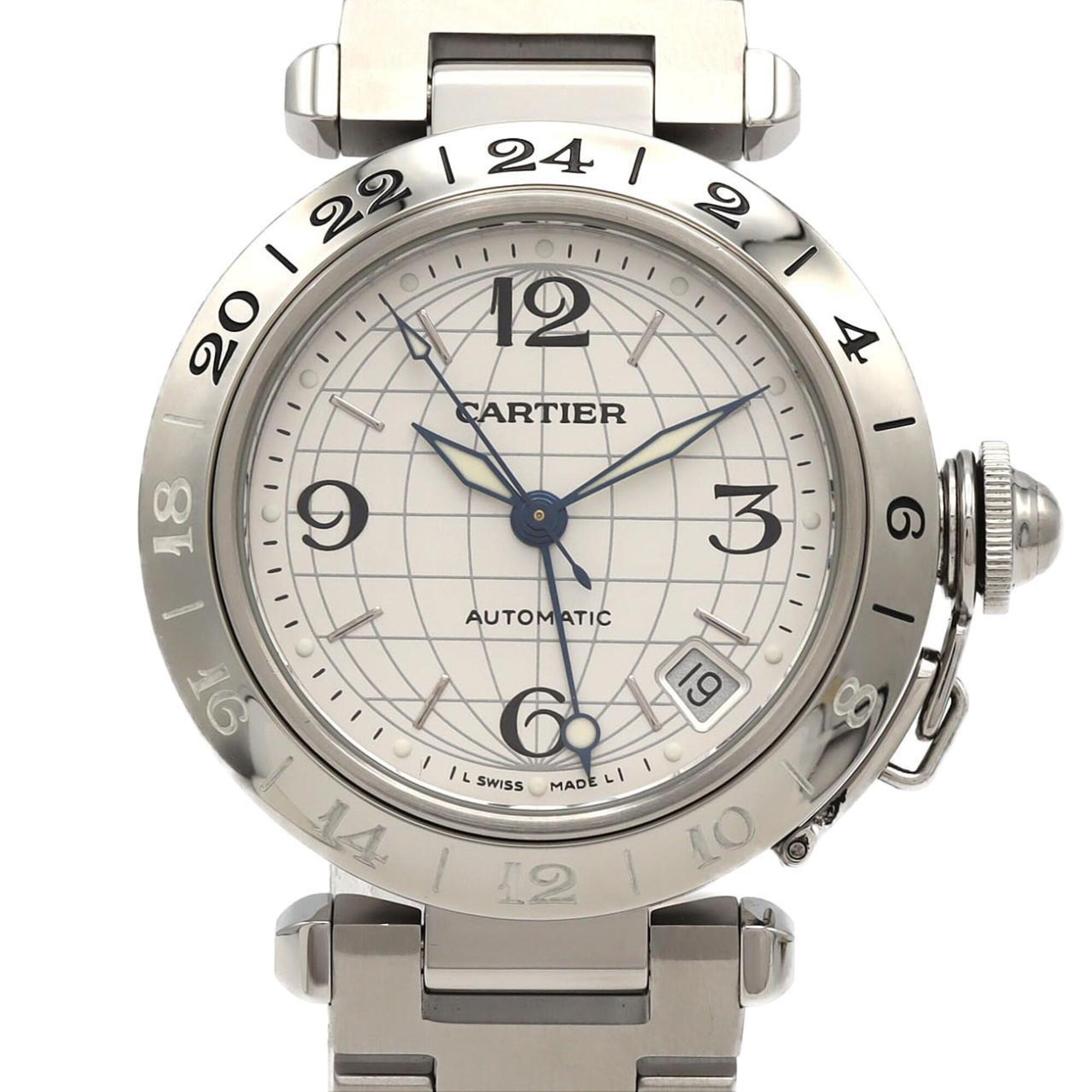 Cartier Pasha C GMT W31078M7 Stainless Steel Automatic Watch