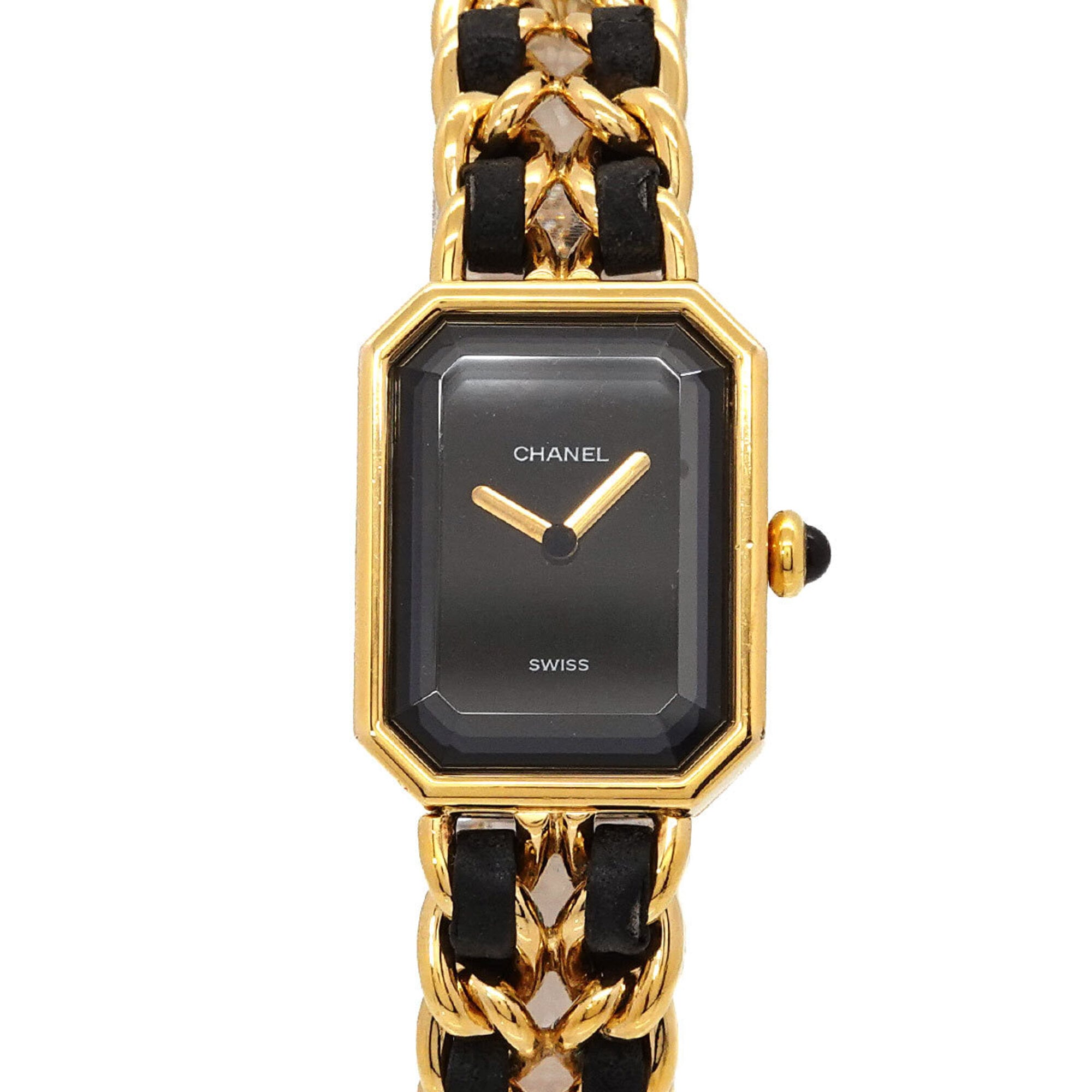 Chanel Premiere H0001 Women\'s Watch, Size M, Black & Gold, Quartz Movement.