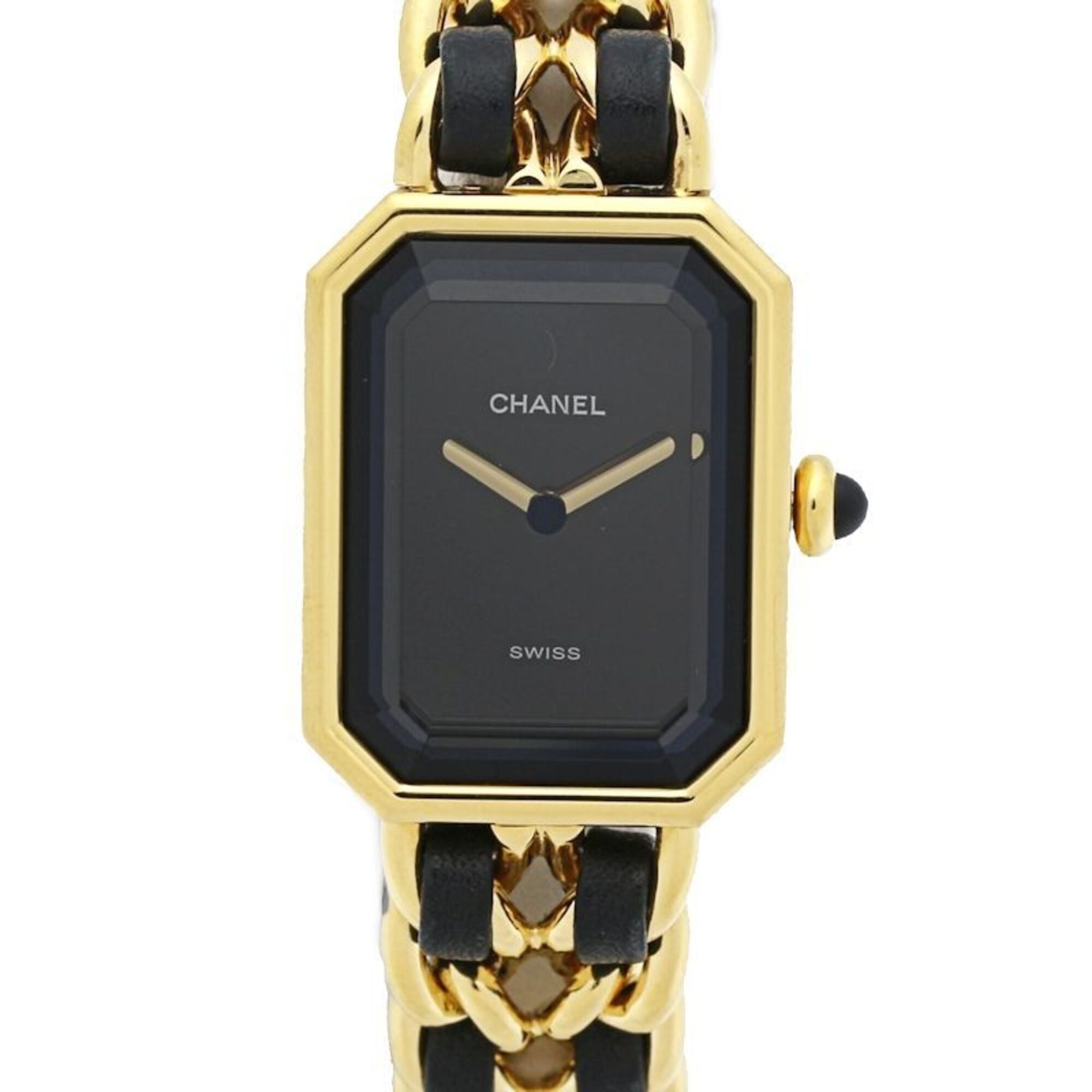 CHANEL Premiere S size H0001 483011001 Women\'s Watch GP (Gold Plated) x Leather 130517
