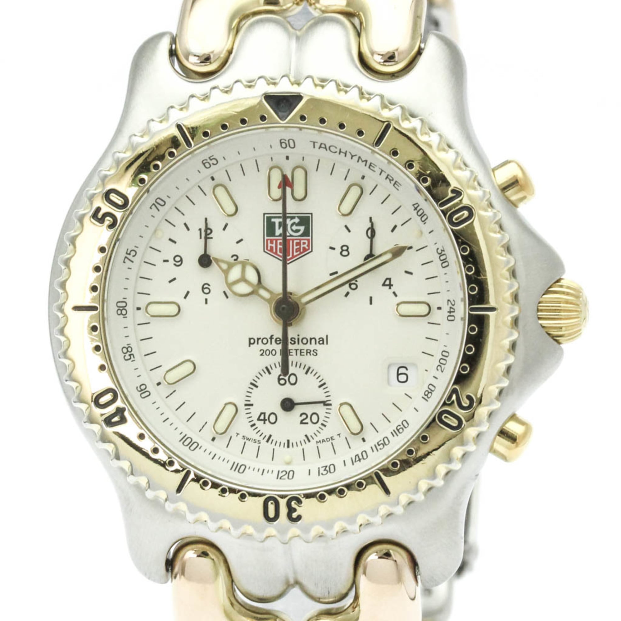 TAG Heuer Sel Chronograph Gold Plated Steel Mens Watch CG1120 Polished