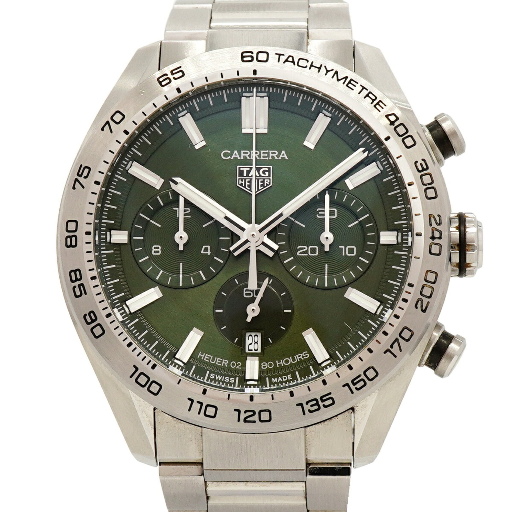 TAG Heuer Carrera Calibre 02 Sport CBN2A10 Green Dial Men\'s Watch