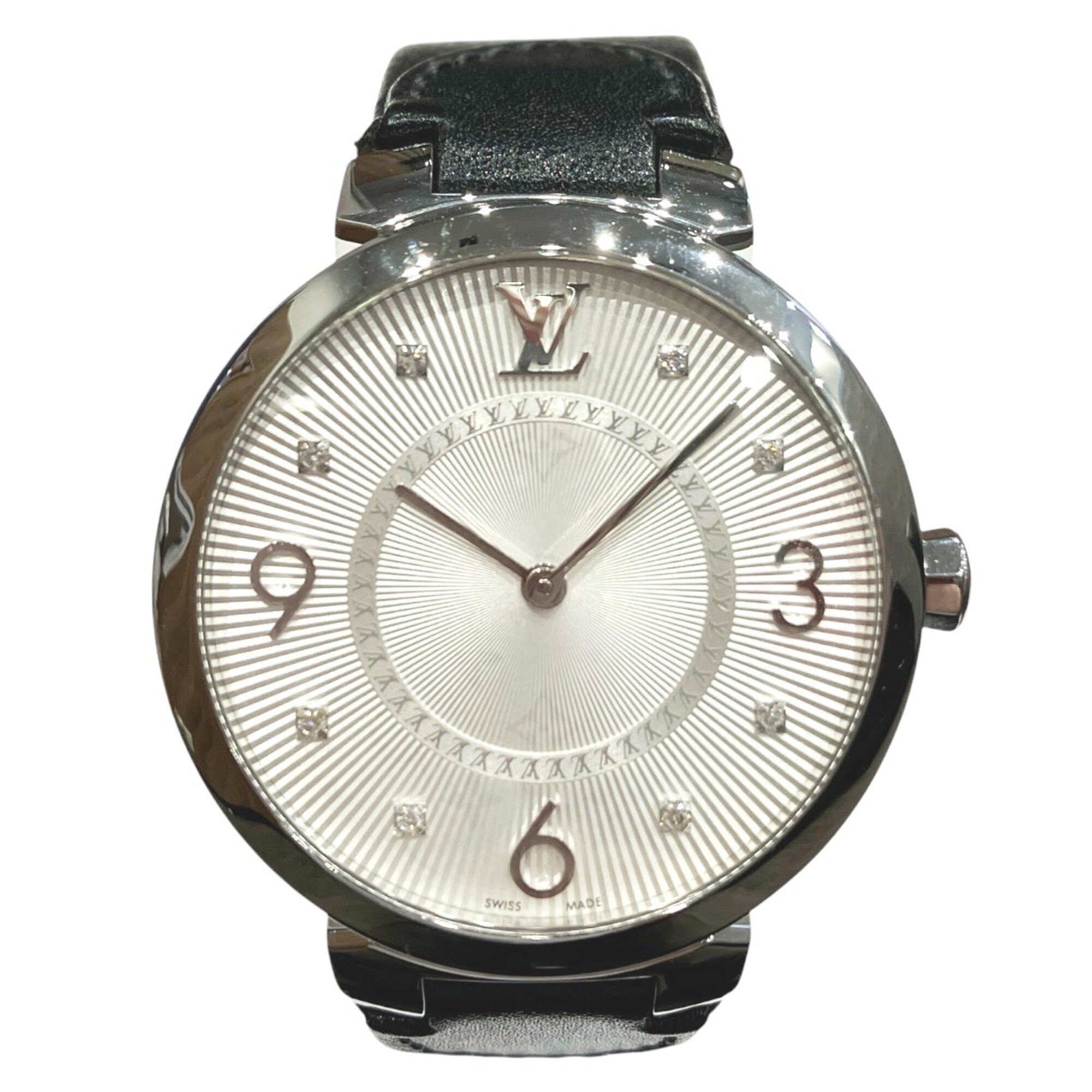 Louis Vuitton Tambour watch, total weight 48g, stainless steel, genuine leather strap, quartz moveme