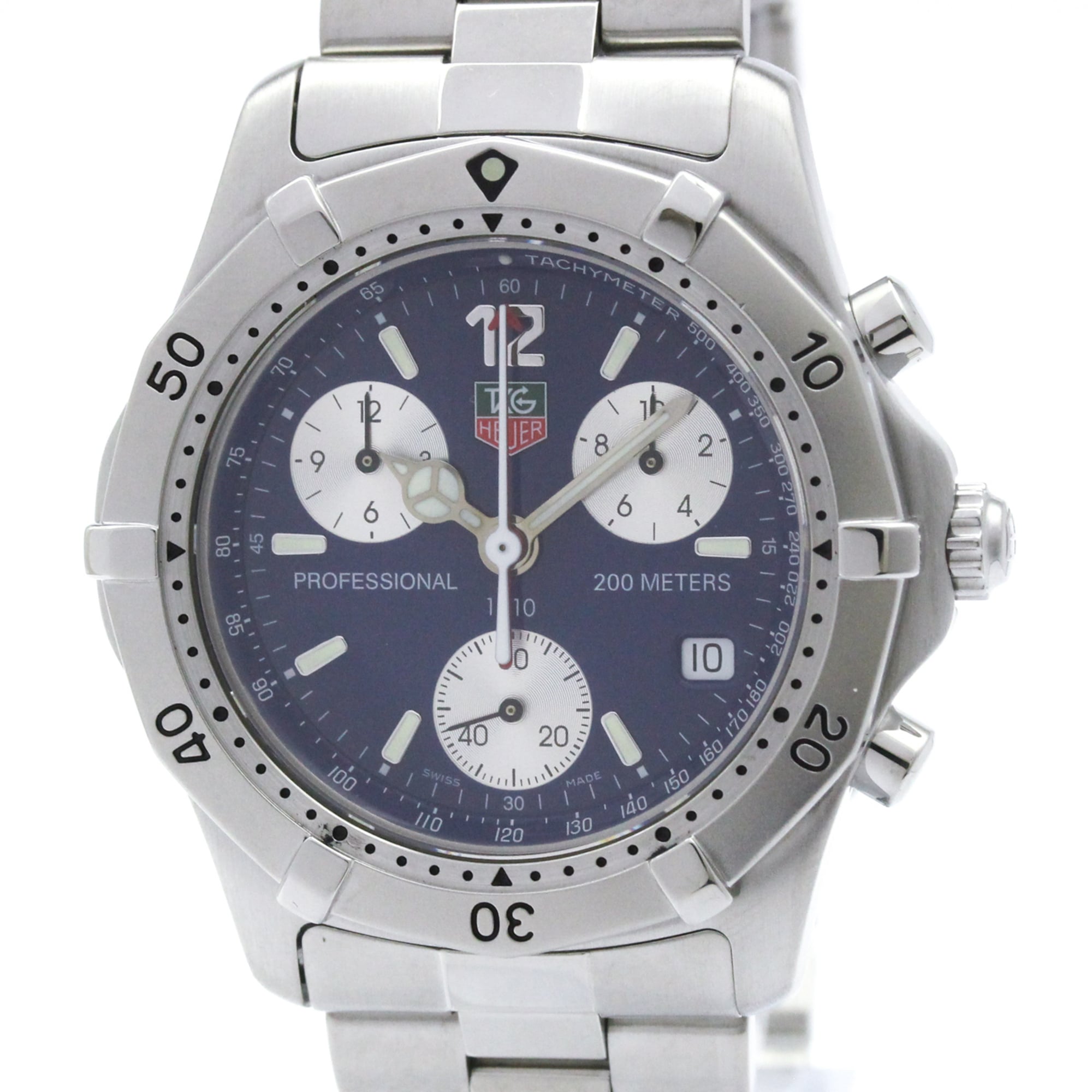 TAG HEUER 2000 Professional Chronograph Mens Watch CK1112 Polished