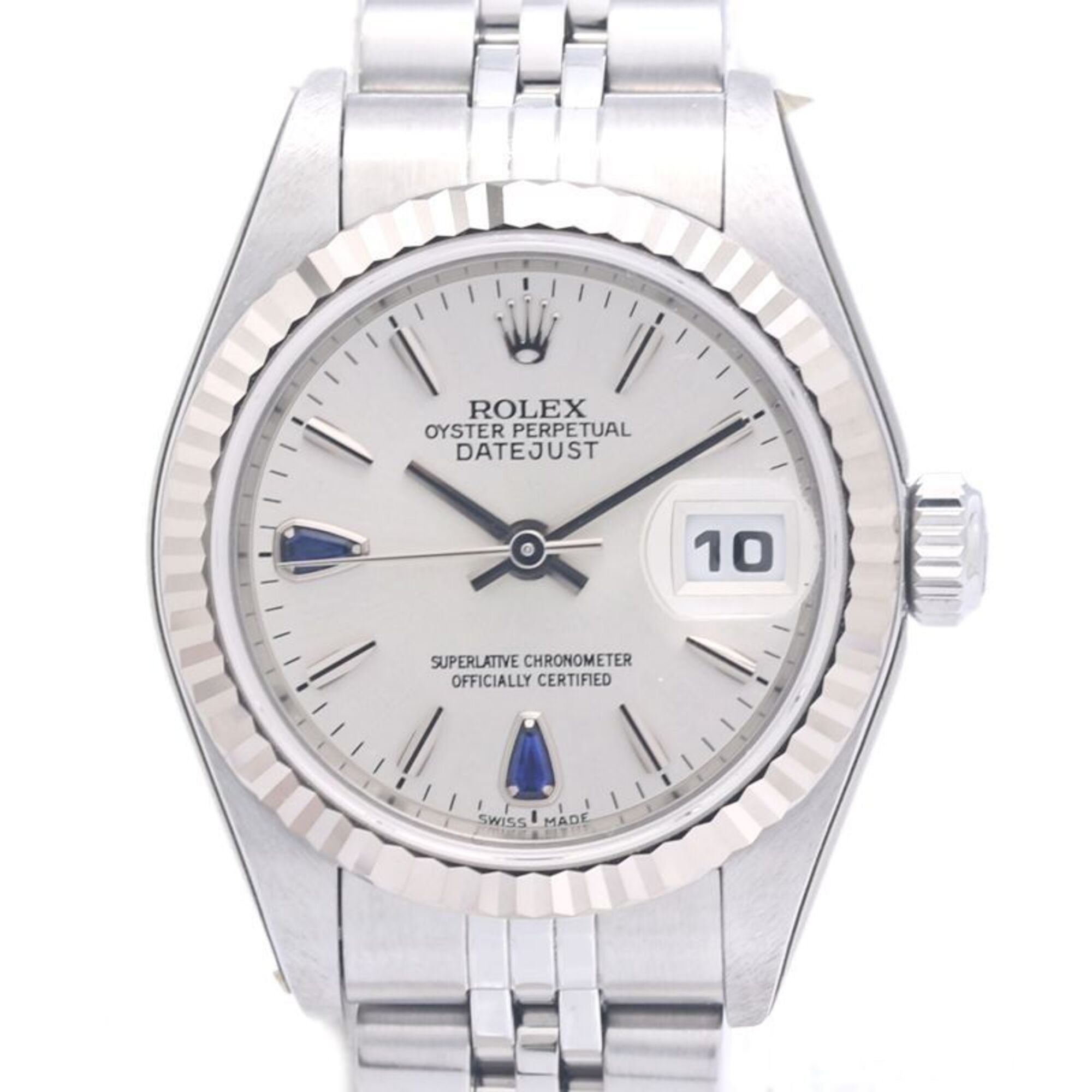 ROLEX Datejust Sapphire 2P 79174 Women\'s Watch 18K White Gold x Stainless Steel 40301
