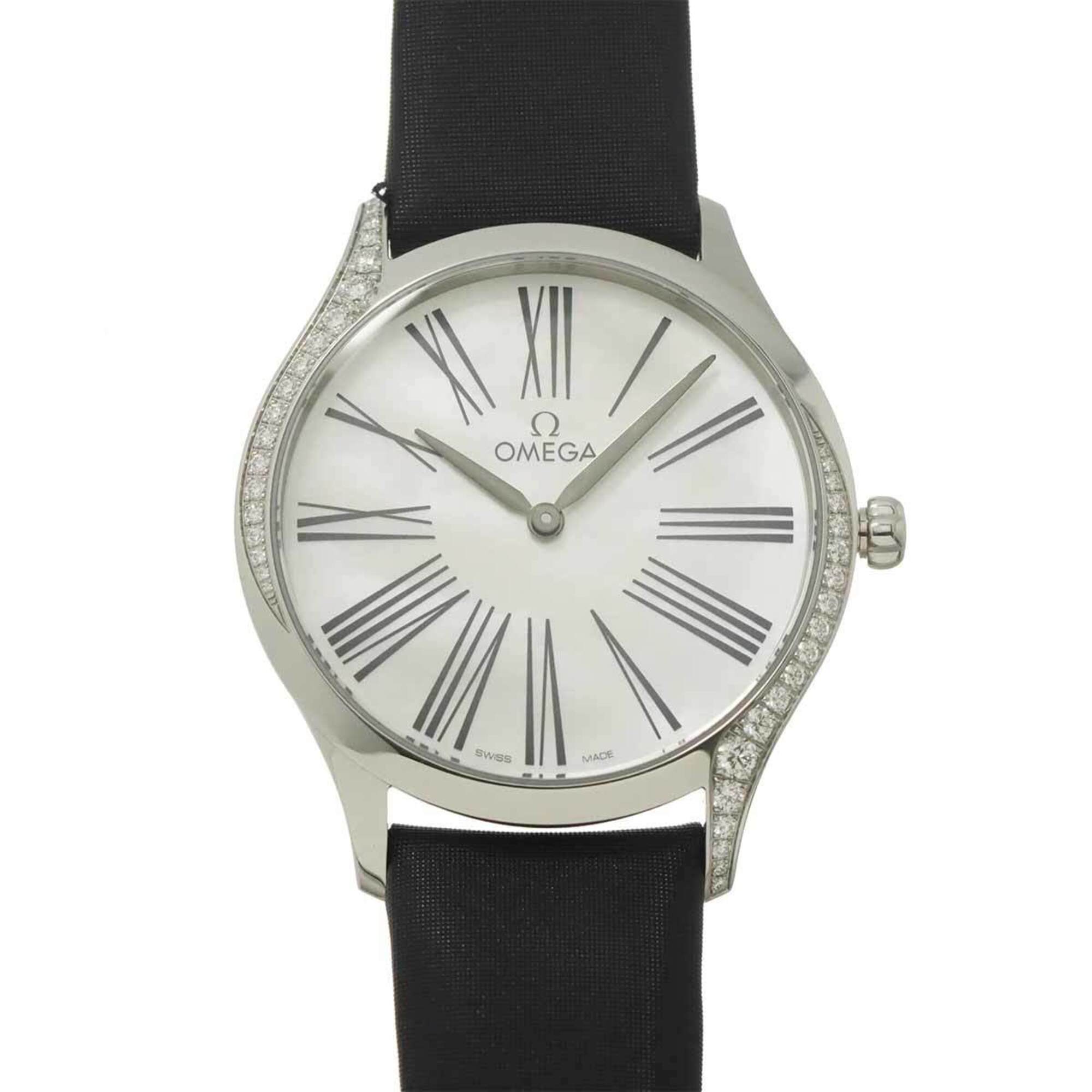 Omega De Ville Tresor 428 17 36 60 04 001 Women\'s Watch Diamond Bezel White Quartz