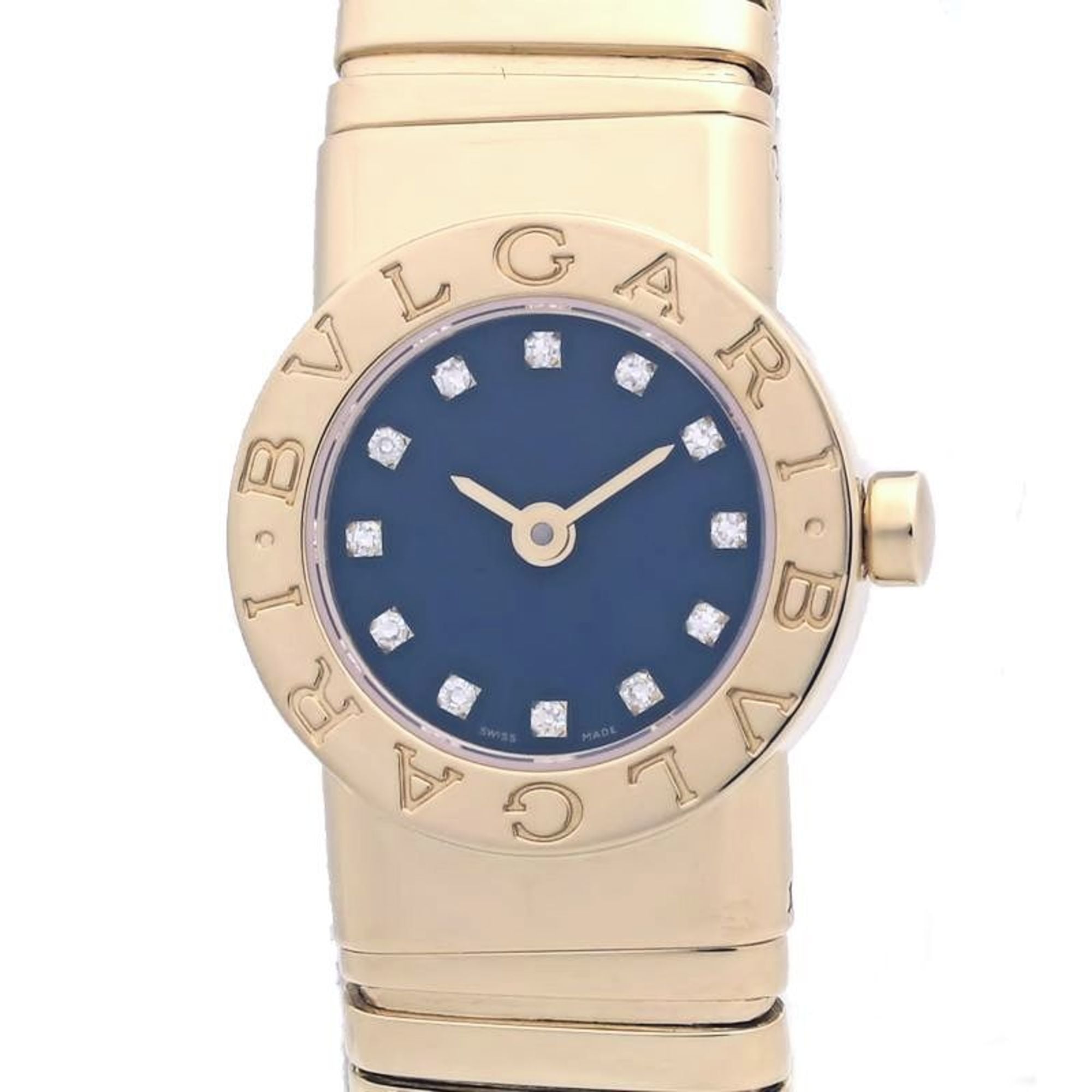 BVLGARI Tubogas 12P Diamond Watch BB192TY 12 BB192TG Women\'s 18KYG 40263
