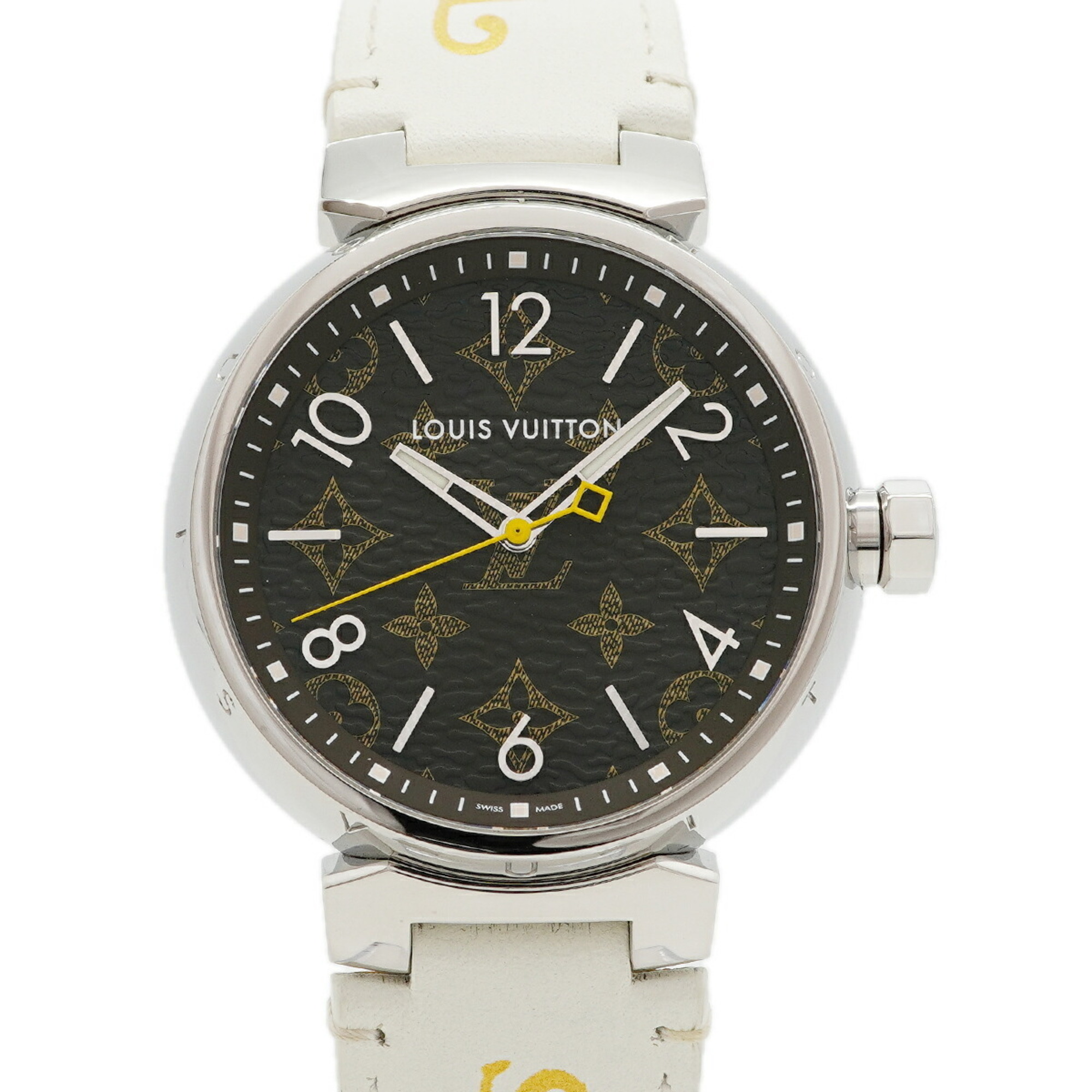 Louis Vuitton Tambour Monogram QA072Z Brown Dial Men\'s Watch