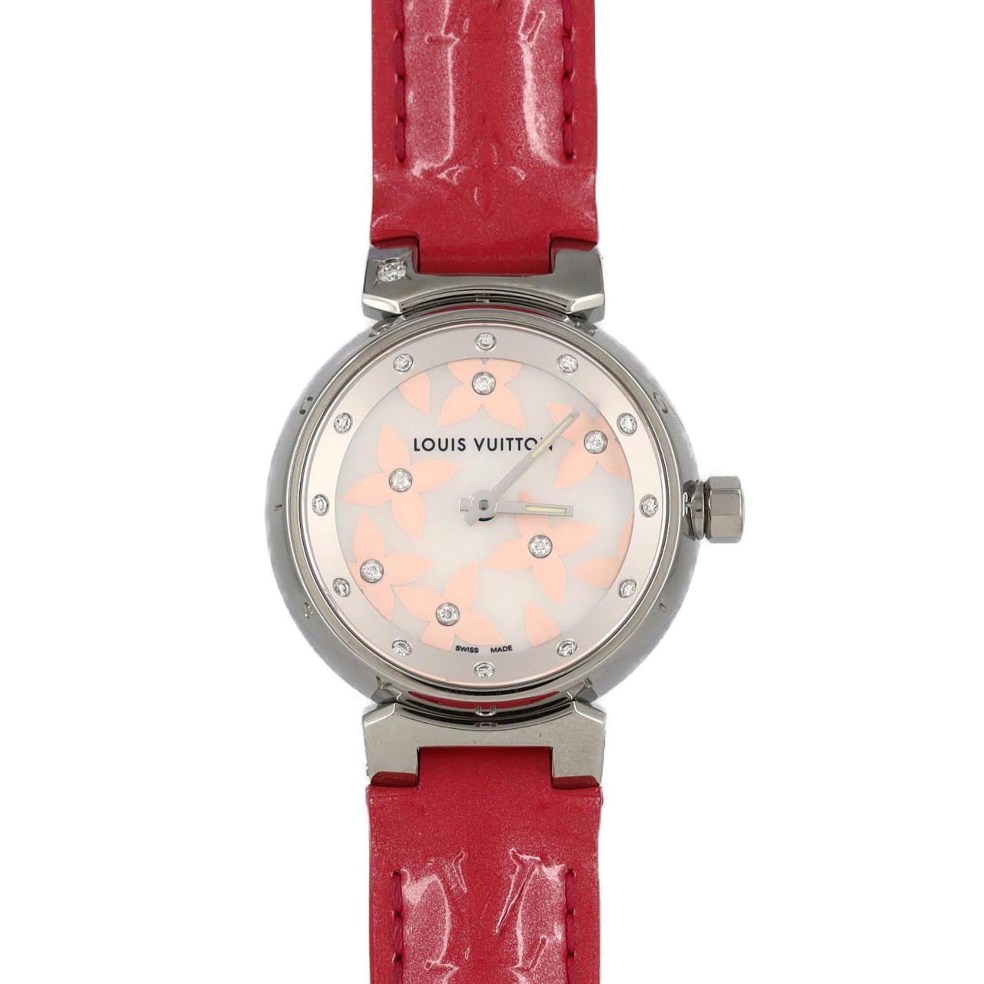 Louis Vuitton Tambour 12P Q121H Stainless Steel Quartz Watch