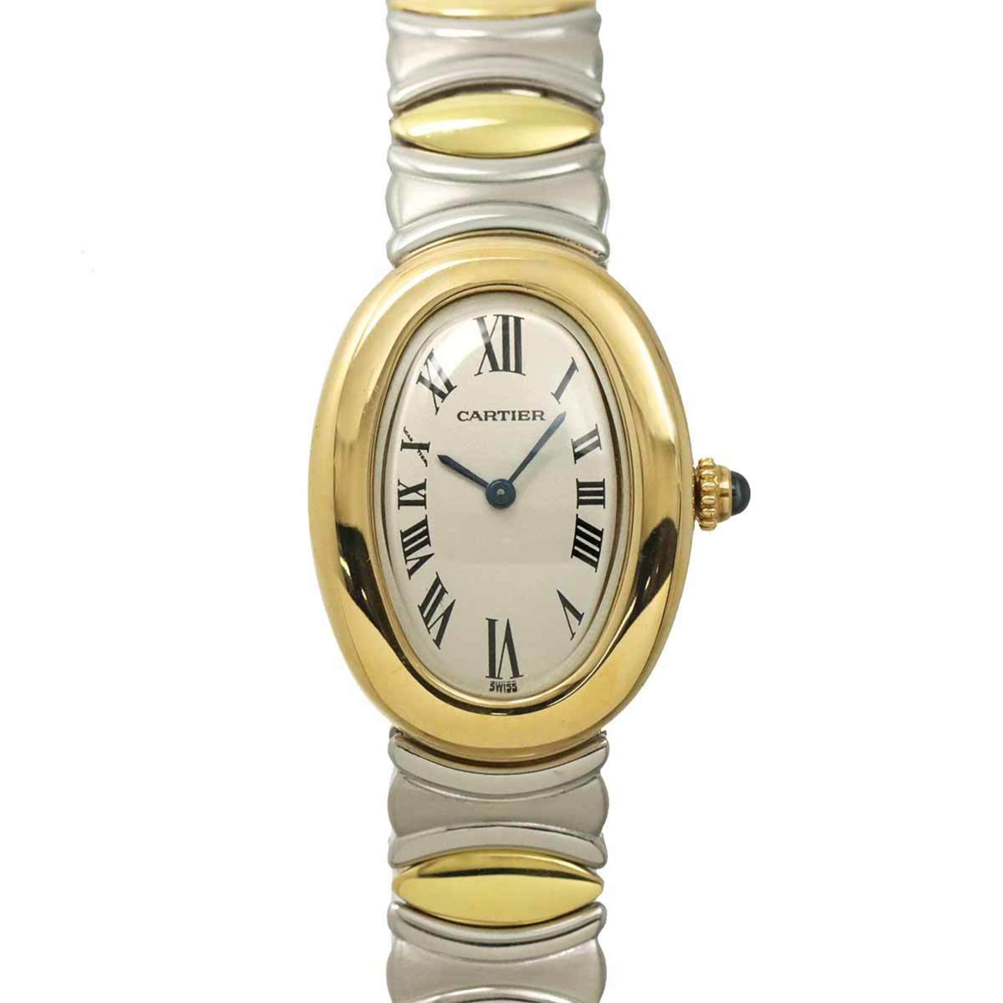 Cartier Baignoire Belle Epoque W40002F2 Ladies\' Watch, Ivory, 18K Yellow Gold, Quartz Watch