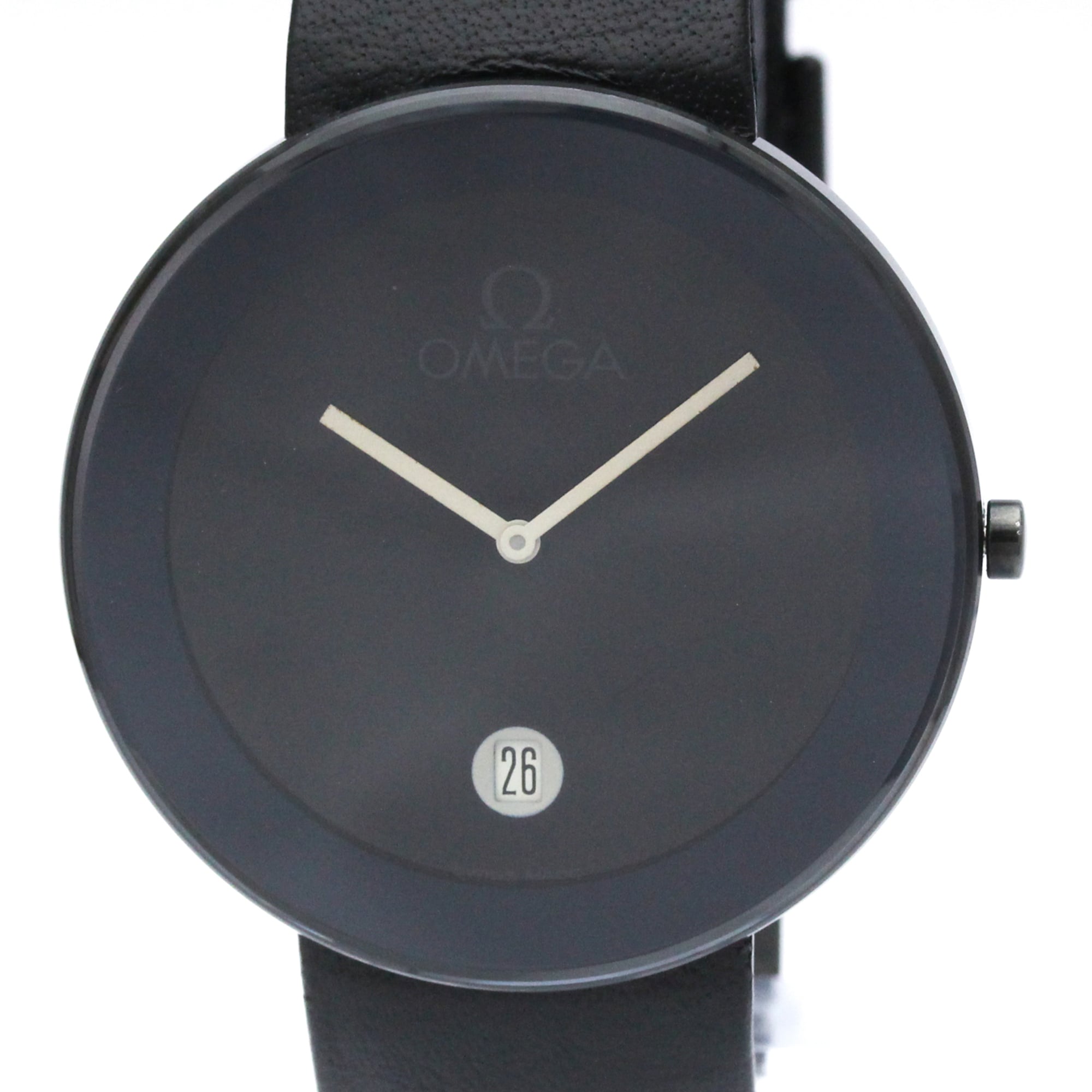 OMEGA Art Collection Ceramic Leather Quartz Mens Watch
