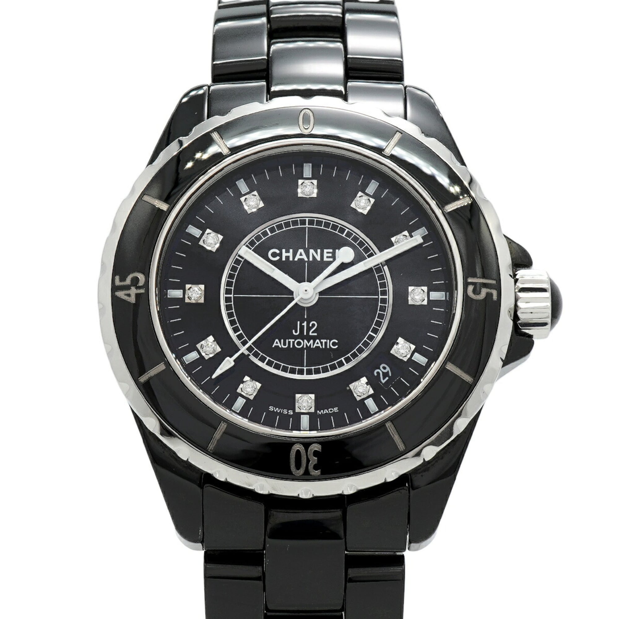 Chanel J12 Diamond H1626 Black Dial Men\'s Watch