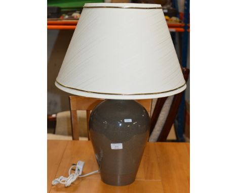 LARGE DENBY POTTERY TABLE LAMP WITH SHADE     