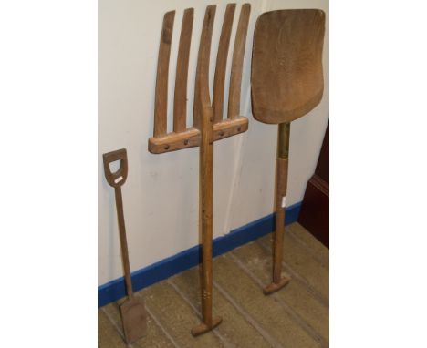 3 VARIOUS NOVELTY WOODEN HAND TOOLS     