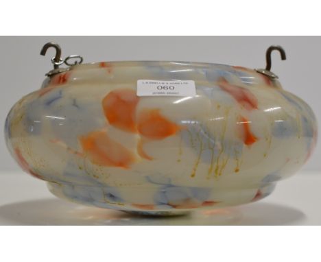 VINTAGE DECORATIVE COLOURED GLASS CEILING LIGHT SHADE     