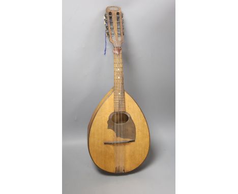 A mandolin bearing a Continental 830s silver plaque to head reading ‘Margit Albers’