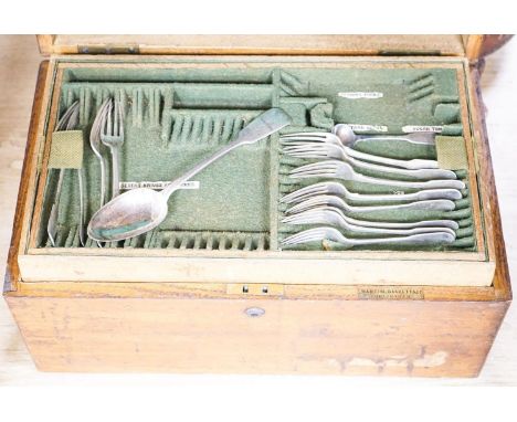 A canteen of matched mainly Georgian silver cutlery