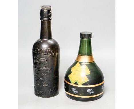 An old Fremlin of Maidstone beer bottle and an old Gregory Scotch whisky musical bottle