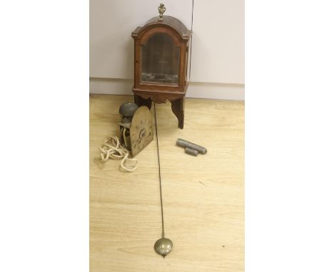 A pine hooded wall alarm clock by Robert Apps of Battle, case 57cm
