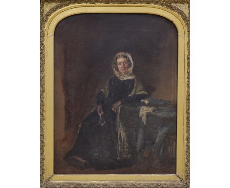 Victorian School, oil on canvas, Portrait of a seated lady, 60 x 46cm