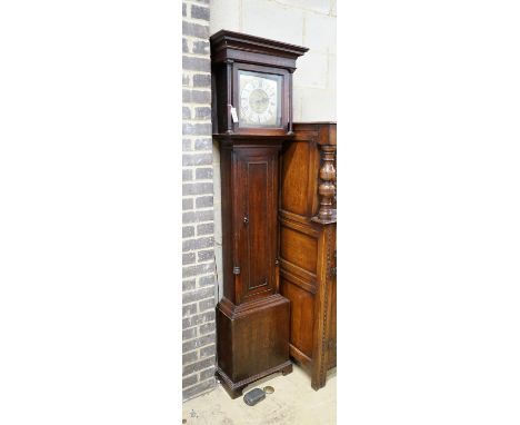 An 18th century oak 30 hour longcase clock, height 200cm