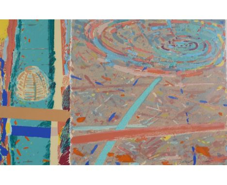 John Icku, limited edition print, 'Littered Ways (City)', signed in pencil, 43/100, overall 54 x 77cm, Derek Mynott, lithogra