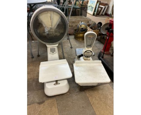 Two sets of Avery weighing scales 