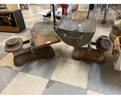 Two sets of Avery weighing scales 