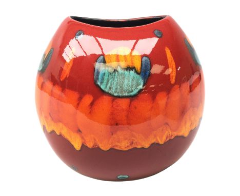 Poole Pottery 'Volcano Purse' vase, H26cm 