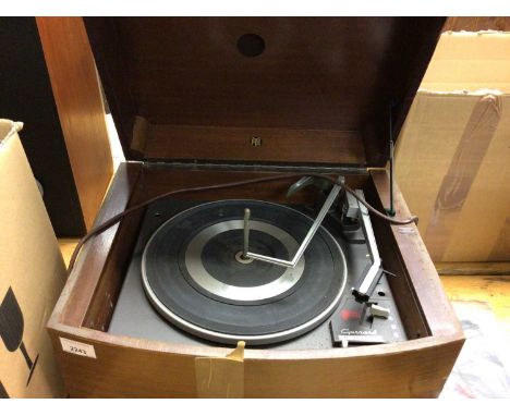 Vintage Garrard PYE record player in wooden case