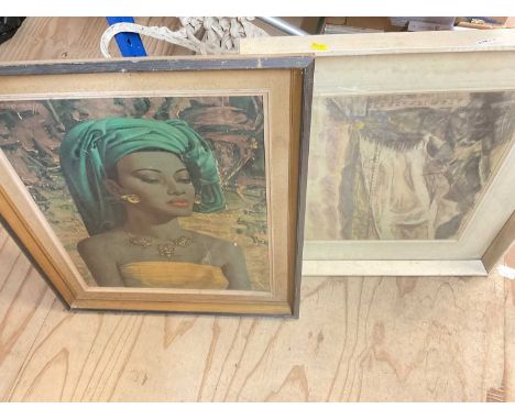 A picture possibly by Henry Durrel together with a print (2)