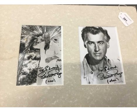 Stewart Granger ( British Filmstar) two autographed portrait photographs in mount