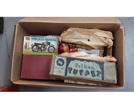 Boxed Pelham Puppet, vintage Airfix model kits and other toys (1 box)