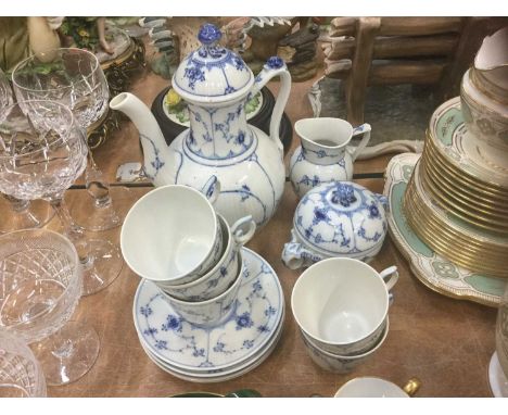 Royal Copenhagen Onion Pattern part tea service and a Spode coffee service.
