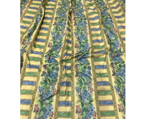 Eight pairs designer guild curtains with tiebacks and 6 pelmets formerly from the Terrace Restaurant , DedhamCurtain lengths4