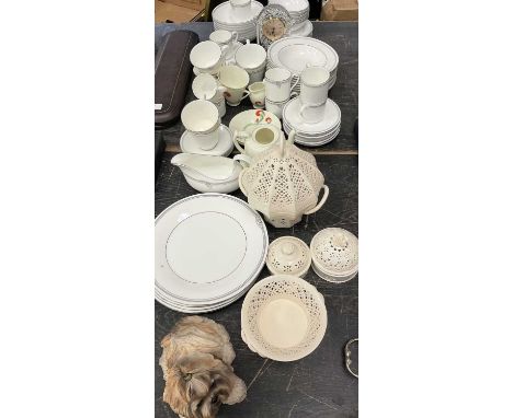 Ceramics and glass including Waterford Crystal clock, Doulton Andante pattern tea service, cream ware other ceramics