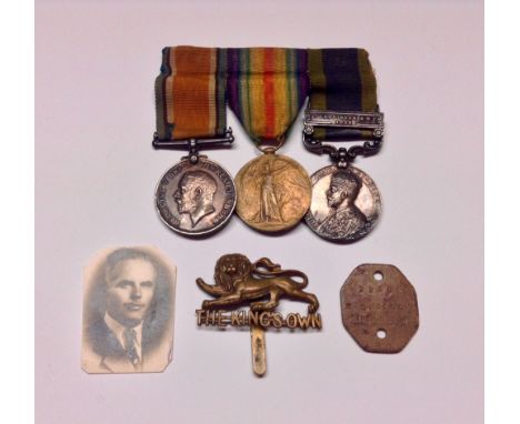 Medals, Group of Three, World War One, Pair, India General Service, GV, bar AFGHANISTAN NWF 1919, 22304 PTE H. O'NEILL R. LAN