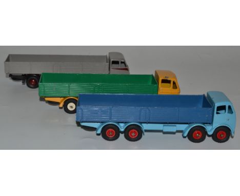 Dinky Supertoys 501 Foden Diesel 8-wheel Wagon, light blue cab, dark blue type wagon body, red ridged hubs, unboxed;  others 