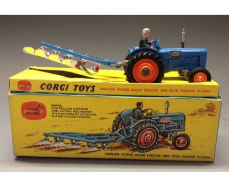 Corgi Toys gift set no.13,Fordson Power Major Tractor and Four Furrow Plough, boxed