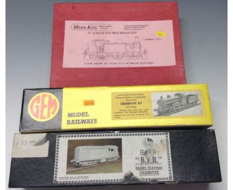 Model Kits - a Mega Kits unbuilt O gauge brass model kit, L7195 0-4-2T SR/BR D1 class Tank engine, Marsh fittings;  a Gem OO 