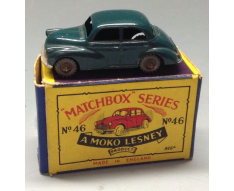 A Matchbox Moko Lesney model, 46A Morris Minor, green, boxed,