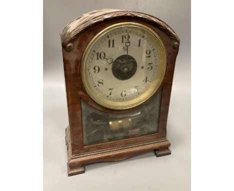 A Bulle mahogany electric mantel clock, height 32cm