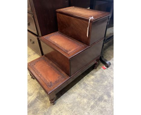 A Victorian mahogany step commode, width 46cm, depth 74cm, height 66cm