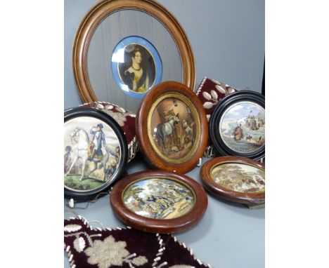 A quantity of mixed collectables including beadwork, wall shelves, a blue glazed wall bracket, a lustre jug, etc.