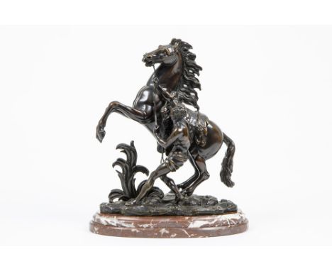 antique sculpture in bronze after the famous Coustou sculptures for Louis XIV - on a marble base || COUSTOU GUILLAUME II (171